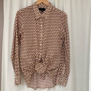 Nili Lotan, size L, red paisley on ochre!